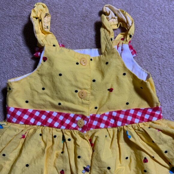 Vtg Nannette Baby Sz 18 Months Yellow Sundress Multiple Color Floral Flowers (D) - Picture 9 of 9